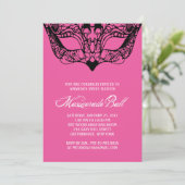 ピンクの仮面舞踏会の招待状 招待状 (スタンド正面)