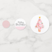 ピンクの休日のクリスマスカーテーブル紙吹雪 コンフェッティ (裏面)