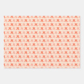 ピンクの休日の切手,クリスマスタウン,弓 ラッピングペーパーシート (正面3)