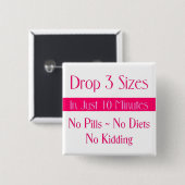 ピンクの低下3の正方形 缶バッジ (正面&裏面)