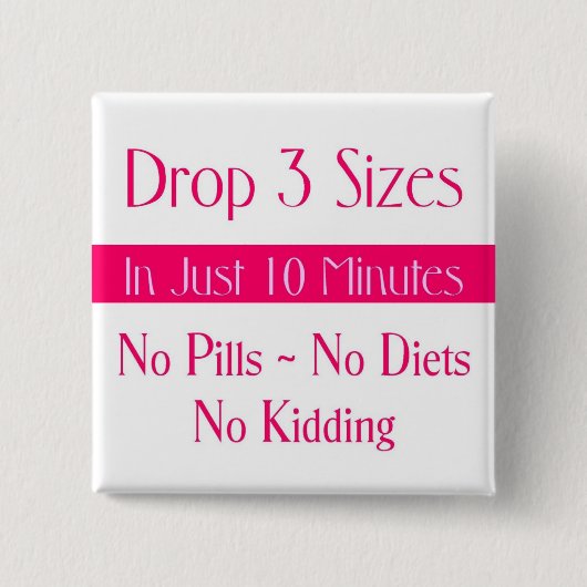 ピンクの低下3の正方形 缶バッジ (正面)