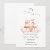 ピンクの体操のご招待 招待状 (正面/裏面)