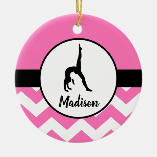 ピンクの体操のオーナメント セラミックオーナメント (正面)