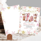 ピンクの何か甘い醸造コーヒーベビーガール 招待状