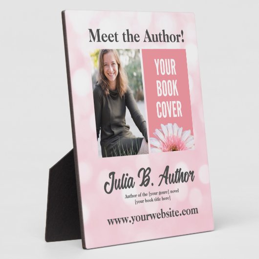 ピンクの作家ブックの署名またはブックの起動プロモーション フォトプラーク (側面)