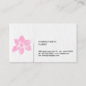 ピンクの例示的な花屋 名刺 (正面)