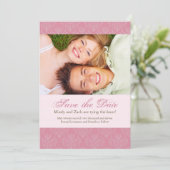 ピンクの保存日付の結婚式のテンプレート セーブザデート (スタンド正面)