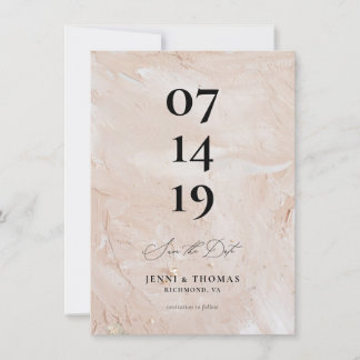 ピンクの保存日付 案内状