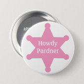 ピンクの保安官のバッジをカスタマイズ 缶バッジ (正面&裏面)