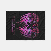 ピンクの信仰ホープ愛ウィングス乳がん認識度 フリースブランケット (正面(横))