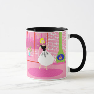 ピンクの信号器のマグのレトロ マグカップ