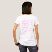 ピンクの信頼希望及び愛 Tシャツ (裏面フル)