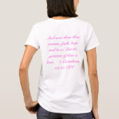 ピンクの信頼希望及び愛 Tシャツ (裏面)