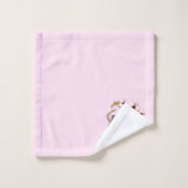 ピンクの個人名でブルーのバレリーナ バスタオルセット (ウォッシュタオル)