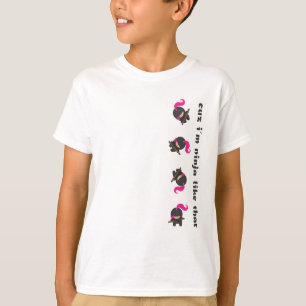 ピンクの倒れかけた忍者 Tシャツ