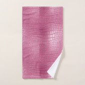 ピンクの偽オオアリゲーターの動物柄 バスタオルセット (ハンドタオル)