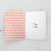 ピンクの偽ダイヤモンド シルバー バタフライ 誕生日 カード (内部)