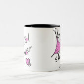 ピンクの傘のブライダルシャワー ツートーンマグカップ (中央)