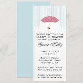ピンクの傘のベビーシャワー招待状 招待状 (正面/裏面)