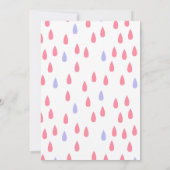 ピンクの傘のベビーシャワー招待状 招待状 (裏面)