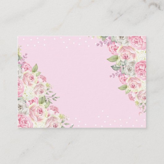 ピンクの傘テディベアベビー囲い エンクロージャーカード (裏面)