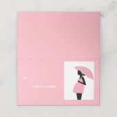 ピンクの傘水玉模様ベビーシャワーテーブルカード プレイスカード (外部開封)