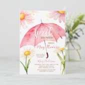 ピンクの傘4月のシャワーが5月の花をもたらす 招待状 (スタンド正面)