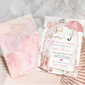 ピンクの傘4月のシャワーが5月の花をもたらす 招待状