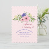 ピンクの傾斜招待状 招待状 (スタンド正面)