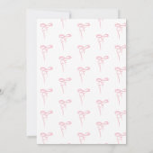 ピンクの優美な弓のウェーブフレーム女の子の赤ちゃんシャワー 招待状 (裏面)