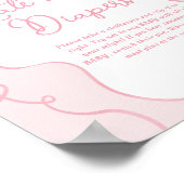 ピンクの優美な弓の波状の手を引き出し言わないベビー ポスター (角)