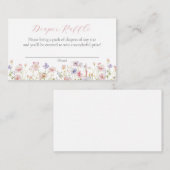 ピンクの優美な花おむつラッフルエンクロージャカード エンクロージャーカード (正面/裏面)