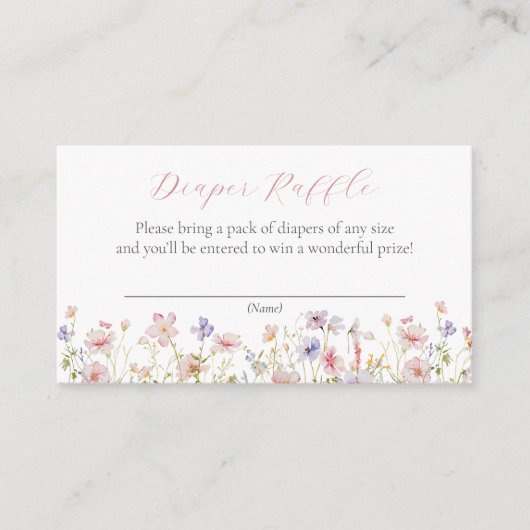 ピンクの優美な花おむつラッフルエンクロージャカード エンクロージャーカード (正面)