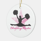 ピンクの元気づける石のTシャツおよびギフト セラミックオーナメント (左)