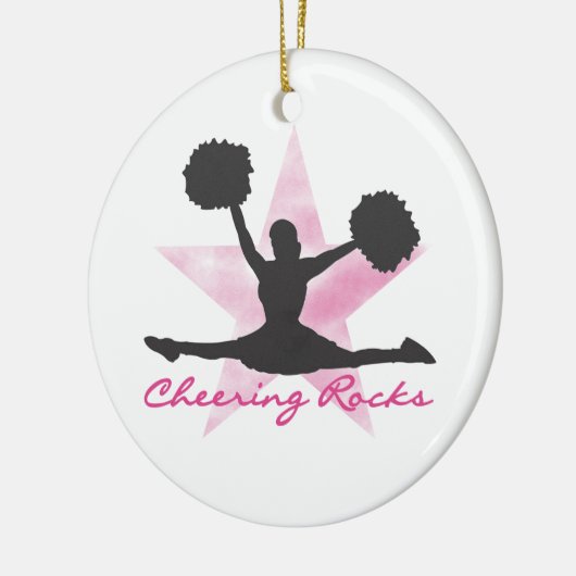 ピンクの元気づける石のTシャツおよびギフト セラミックオーナメント (左)