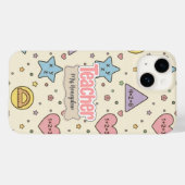  ピンクの先生の数学の形のパターン  Case-Mate iPhoneケース (裏面 (横))