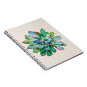 ピンクの先端葉の油絵のサボテン ノートブック (右側)