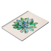 ピンクの先端葉の油絵のサボテン ノートブック (左側)