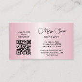 ピンクの光沢のあるメタリックマンダラブラック 名刺 (裏面)