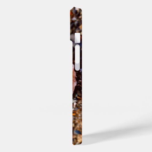 ピンクの光沢のある貝殻の石の貝殻のビーチ自然写真 Case-Mate iPhoneケース (裏面 / 左)