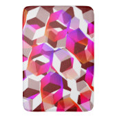 ピンクの六角とより多くの色、濃い赤の背景 バスマット (正面縦)