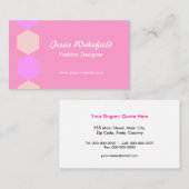 ピンクの六角形 名刺 (正面/裏面)