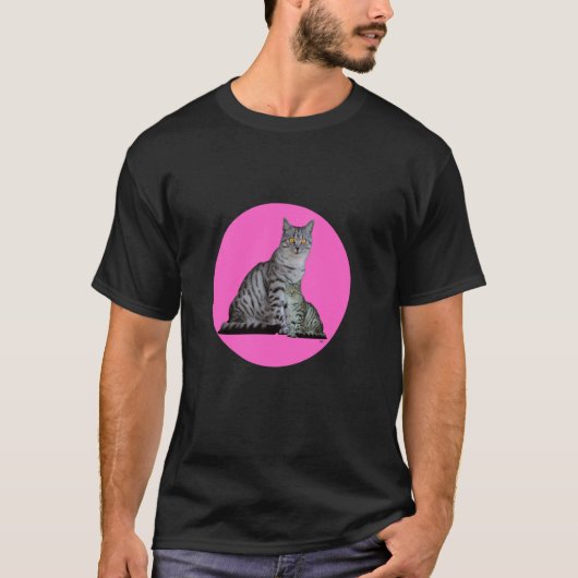 ピンクの円と2匹の子猫 Tシャツ (正面)