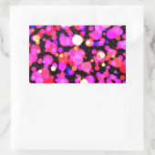 ピンクの円のドットパターン 長方形シール (バッグ)