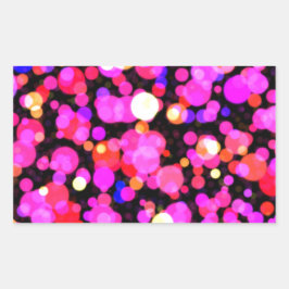 ピンクの円のドットパターン 長方形シール