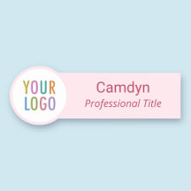 ピンクの円の名前タグカスタムロゴスパサロン