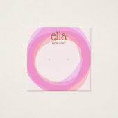 ピンクの円スタッドイヤリングディスプレイカードスクエア (正面)