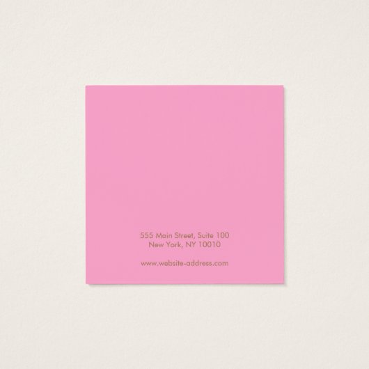 ピンクの円スタッドイヤリングディスプレイカードスクエア (裏面)