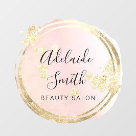 ピンクの円デザイン ウィンドウサイン