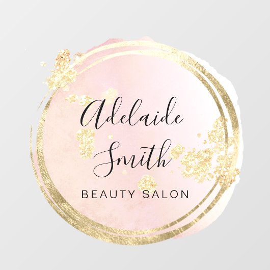 ピンクの円デザイン ウィンドウサイン (シート)